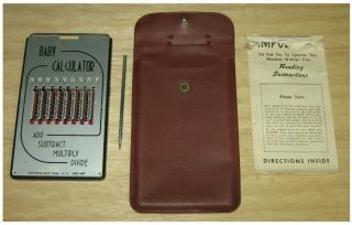 Vintage Baby Calculator - Add,  Subtract,  Multiply,  Divide - With Case And Stylus
