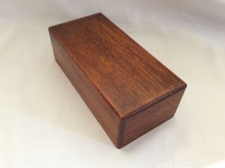 Antique Vintage Wooden Oak Desk Top / Trinket Box.  2 Compartments.
