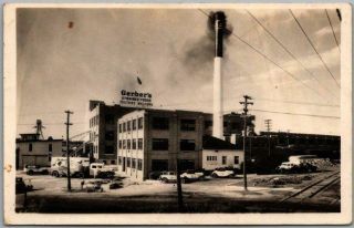 Vintage 1930s Fremont,  Michigan Rppc Real Photo Postcard Gerber Plant Factory