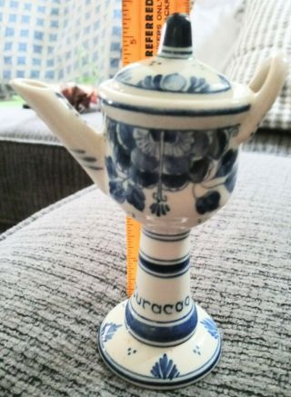 Unusual Delft Flow Blue? Creamer Vintage Porcelain Fine China Floral Flowers