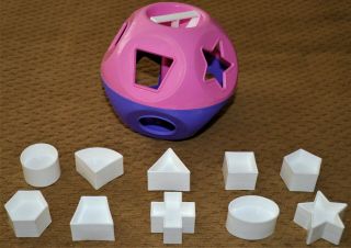 Vintage Tupperware Toys Shape - O Ball Sorter Complete Pink And Purple
