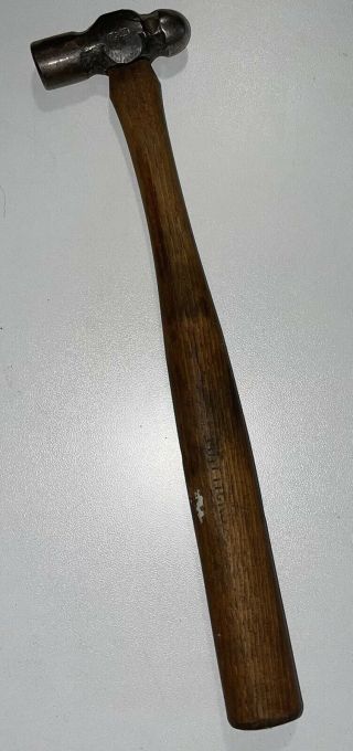 Vintage 2oz Ball And Peen Jewelry Metal Hammer Wood Handle Old Unique