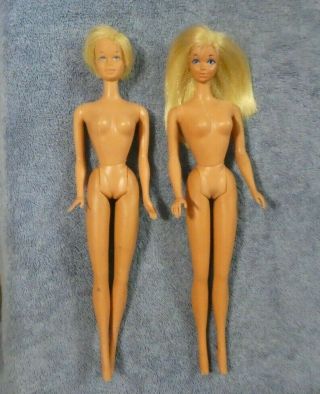 Vintage Barbie Doll - Mod Era Malibu Barbie And Malibu Pj