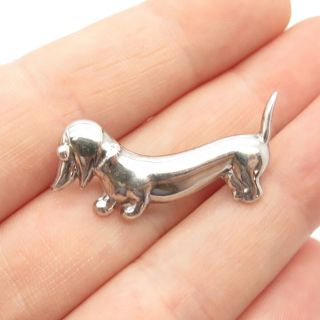 925 Sterling Silver Vintage Mexico Parra Dachshund Dog Pin Brooch