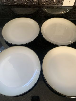 Sango Nova Black 4932 11 1/4 " Dinner Plates Set Of 4