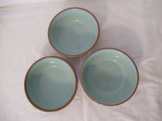 Vtg Set Of 3 T.  S.  T.  Chateau Buffet Usa Cereal Bowls Cinnamon & Turquoise