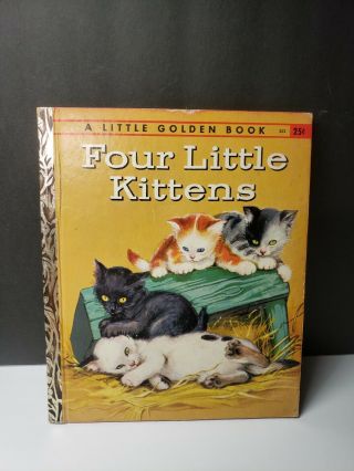 Vintage 1957 1st Edition A Little Golden Book Four Little Kittens