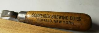 Vintage Schreiber Brewing Co Buffalo Ny Advertising Wooden Beer Bottle Open