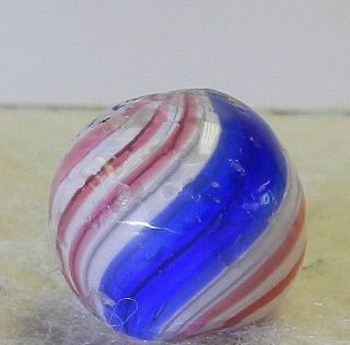 11720m Vintage German Handmade Peppermint Swirl Marble.  63 Inches