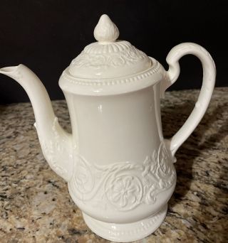 Vintage Etruria Of Barlaston Embossed Queensware Wedgwood Cream Tea Pot