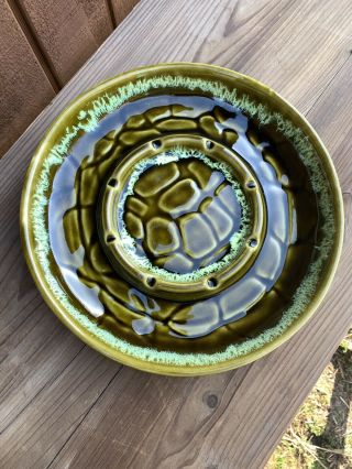 Vintage Ceramic Ashtray Usa California Pottery Drip Lava Glazed Mid Century