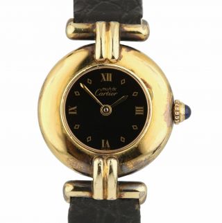 Ladies Must De Cartier Vermeil Sterling Silver Roman Numeral Quartz Watch 2735