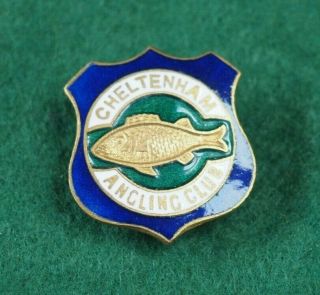 Cheltenham Angling Club Vintage Enamel Fishing Club Badge.