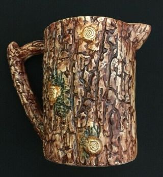 Vintage Cbk Ceramic Tree Bark Juice Pitcher/vase 6 " Tall