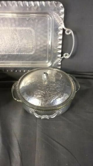 Vintage Hand Wrought Creations By Rodney Kent Hammered Aluminum Tulip Bowl