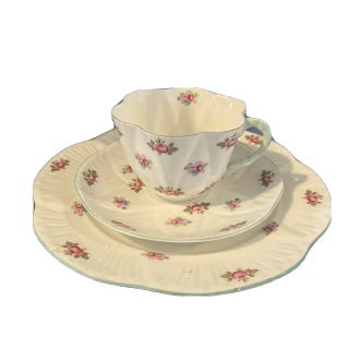 Shelley Rosebud Dainty Cup Saucer Plate Trio 13426 Porcelain England Vintage