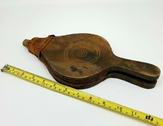 Vintage Antique Wooden & Leather Fireside Fireplace Wind Bellows