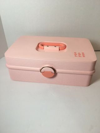 Vintage Caboodles - Large Pink - 3 Tier Jewelry Or Makeup Case 14 " X 9 " X 6 " 2410