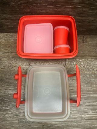 Vintage Tupperware Pack N Carry Lunch Box 1513 Paprika Orange - Box,  Lid & More