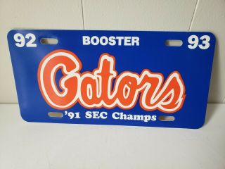 Florida Gators License Plate Vintage 92 - 93 Booster Sec.  Champions.