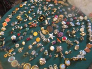 Antique And Vintage Clip And Screw Back Earrings - 34 Pairs Many Singles