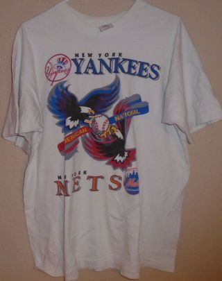 Vintage Yankees Vs Mets Baseball World Series T Shirt Size Xl
