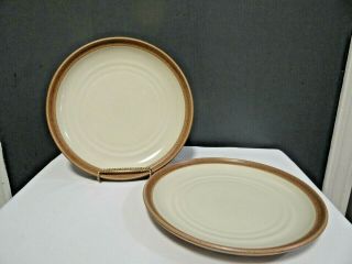 Set Of 2 Noritake Stoneware Madera Ivory 8474 Salad Plates 8 "