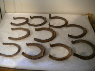 10 Rusty Vintage Metal Horseshoes 7 " Long Decor Arts And Crafts Wi Farm
