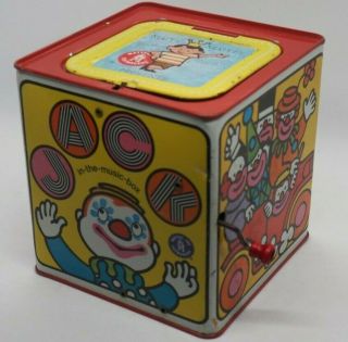 Vintage Matty Mattel Jack In The Box Clown 1968 Metal Tin -