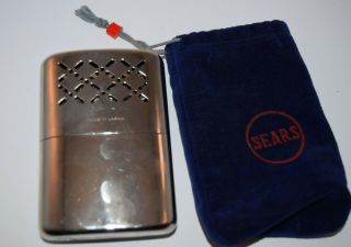 Vintage Sears Hand Warmer With Pouch Pre Owned Japan Pat.  Applied For