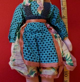 Vintage Ethnic Cloth Doll With Celluloid Face,  Blond Hair,  Poland - 14 in.  tall 3