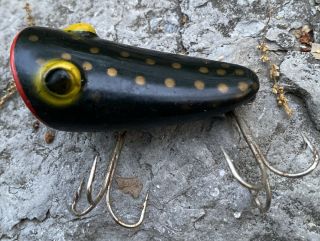 Vintage Brooks 5 Black/gold Spots Frog 2.  25 " Topwater/surface Fishing Lure