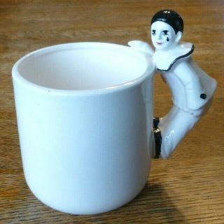 Taste Setter Sigma Pierrot Ceramic Mime Clown Black White Cup Mug Vtg Japan
