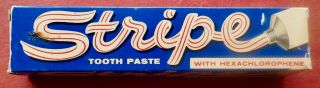 Vintage 1960s Stripe Toothpaste With Hexachlorophene Box (empty)