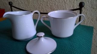 Crown Empire Fine China Princess Pattern Creamer and Sugar Bowl with Lid 2