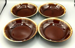 Set Of 4 Vintage Mccoy Brown Drip Glaze Soup/cereal Bowls
