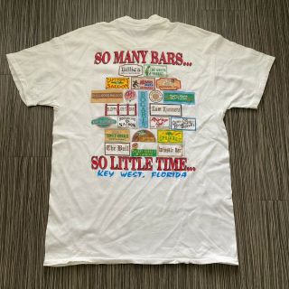 Vintage Single Stitch Key West Florida Graphic T - Shirt Mens L White 1995