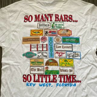 Vintage Single Stitch Key West Florida Graphic T - Shirt Mens L White 1995 2