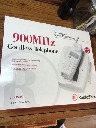 Vintage Radio Shack 10 Speed Dial 900mhz Cordless Telephone Et - 3505 Gray