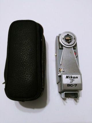 Vintage Nikon F Bc - 7 Flash Unit W Leather Case And Wires