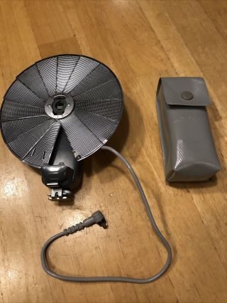 Vintage Honeywell Tilt - A - Mite Folding Fan Camera Flash With Capacitor & Case
