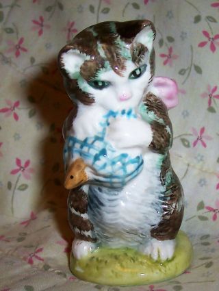 Vtg 1954 Beatrix Potter Miss Moppet Cat Porcelain Figurine Beswick England Ex