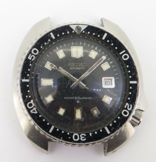 Vintage Seiko 6105 - 8110 Steel Mens 150m Divers Watch Patina $1 No/res