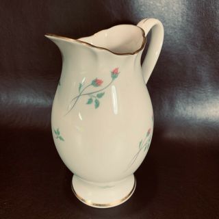 Lenox China Rose Manor Pitcher Hand Decorated With 24k Trim Usa 24oz.