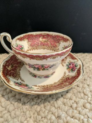 E.  B.  Foley Bone China Cup And Saucer Made In England Montrose Pattern - Great Cond