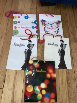 Fabulous Set Of 5 Vintage Neiman Marcus 90th Anniversary Shopping Bags