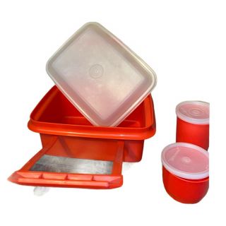 Vintage Tupperware Pack N Carry Lunch Box 1513 Paprika Orange - Box,  Lid & More