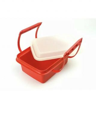 Vintage Tupperware Pack N Carry Lunch Box 1513 Paprika Orange - Box,  Lid & more 3