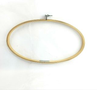 Vintage Wood Oval Embroidery Needlework Quilting Hoop 22x12 Bolt Closure Craft