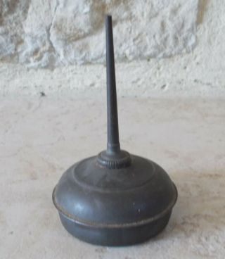 Antique Metal France European Oil Squirt Can Vintage Sewing Oiler Pump Can 2